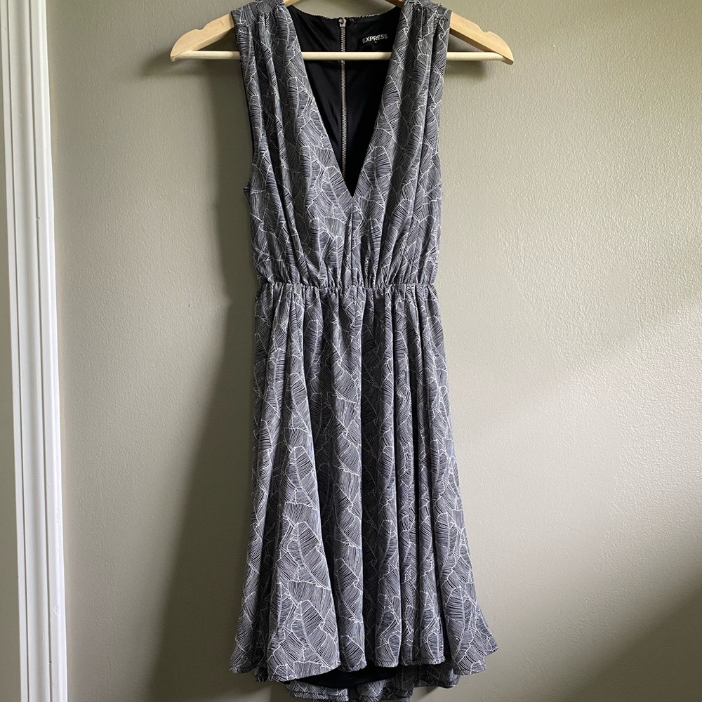 Express Black and White Print Dress